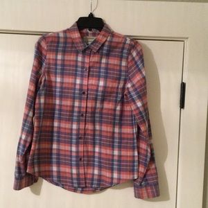 Current / Elliott women’s pink, blue, white plaid long-sleeve button down shirt